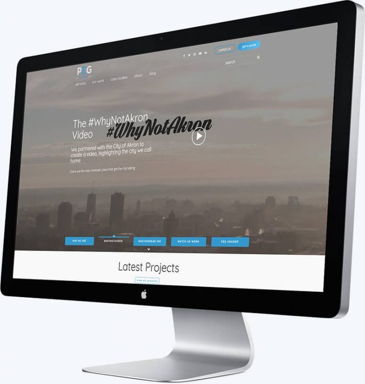 A desktop computer showing Pritt Entertainment Group's homepage slider